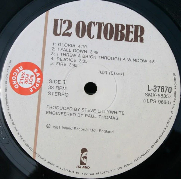 U2 – October (VG+/VG+) – LP, AU 1981 - Image 7