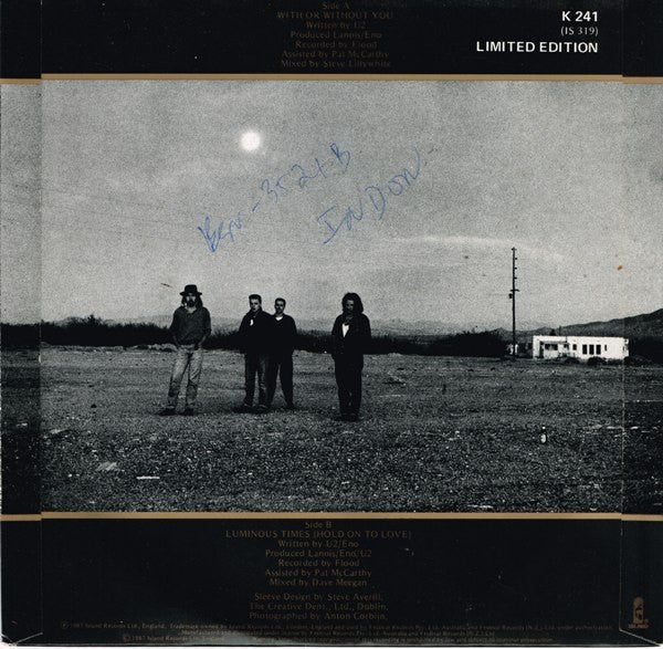 U2 – With Or Without You (VG/VG+) – 7", AU 1987 - Image 2