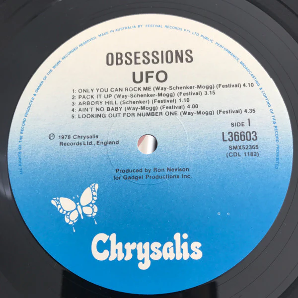UFO – Obsession (E/VG+) – LP, AU 1978 - Image 5