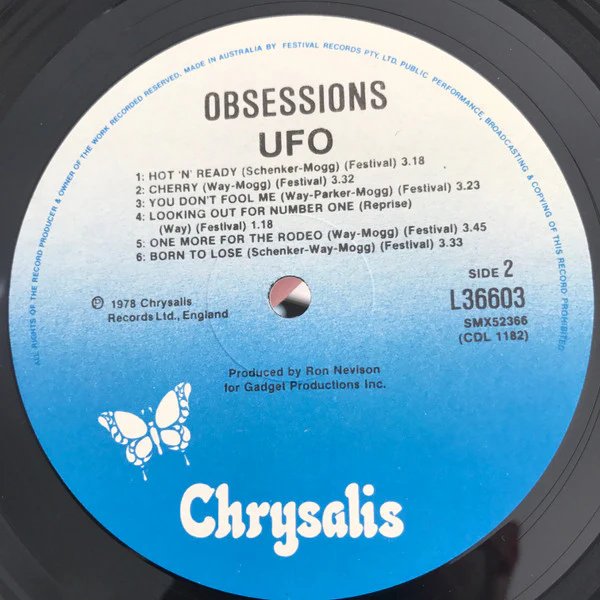 UFO – Obsession (E/VG+) – LP, AU 1978 - Image 6