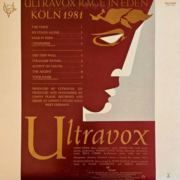 Ultravox – Rage In Eden (VG/VG) – LP, AU 1981 - Image 2