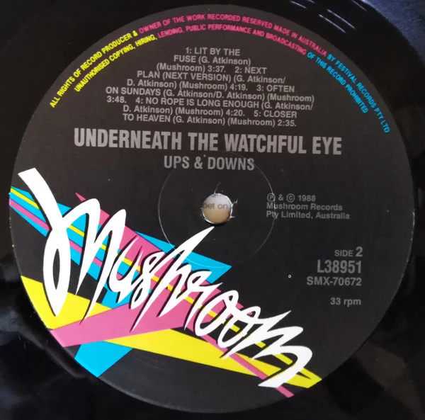 Ups And Downs – Underneath The Watchful Eye (VG+/VG+) – LP, AU 1988 - Image 4