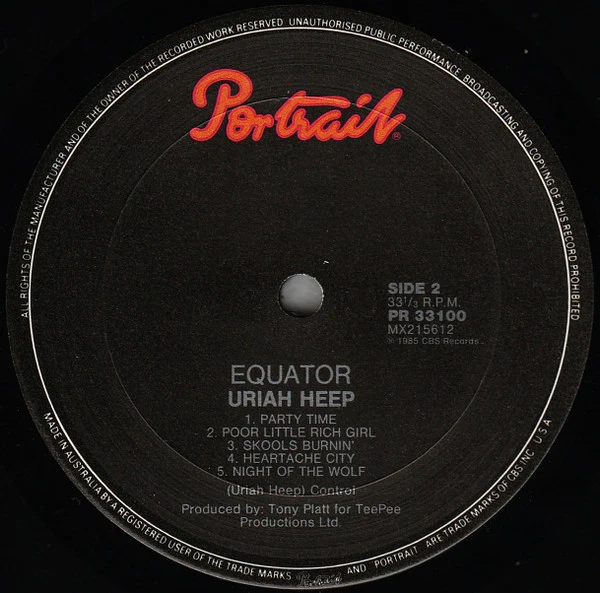 Uriah Heep – Equator (VG+/VG+) – LP, AU 1985 - Image 4