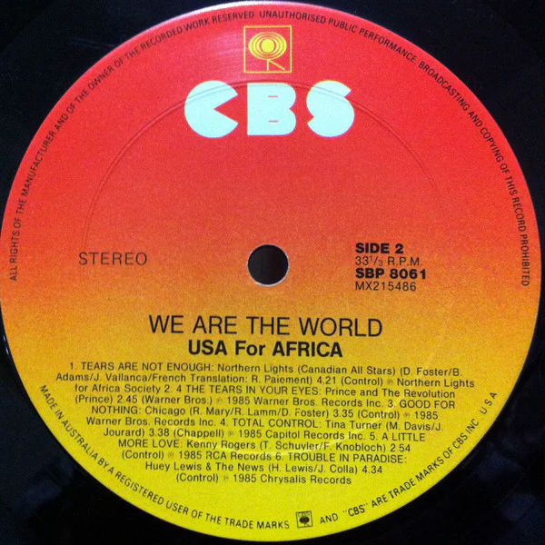 USA For Africa – We Are The World (VG+/VG+) – LP, AU 1985 - Image 5