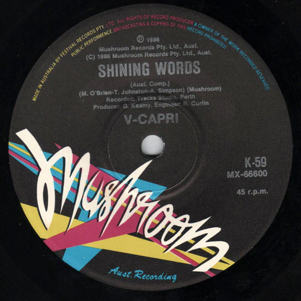 V Capri – Nights And Days (E/VG+) – 7", AU 1986 - Image 4