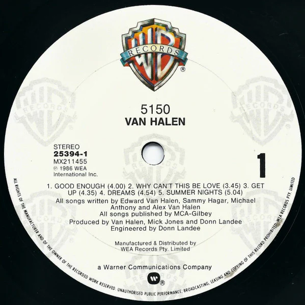 Van Halen – 5150 (VG+/VG+) – LP, AU 1986 - Image 3