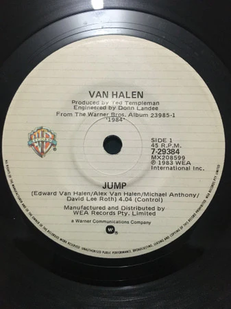 Van Halen – Jump! (VG+/VG+) – 7", AU 1984 - Image 3