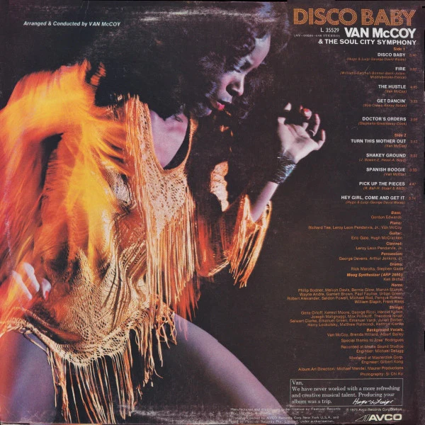Van McCoy & The Soul City Symphony – Disco Baby (VG/VG+) – LP, AU 1975 - Image 2