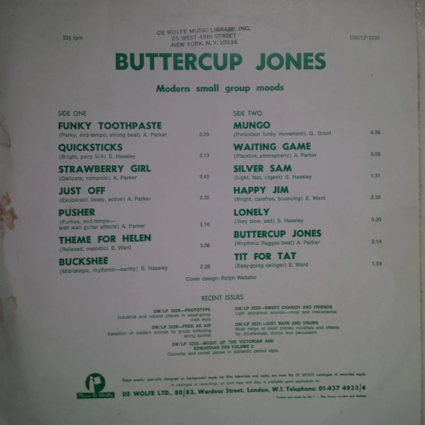 Various – Buttercup Jones (VG+/VG+) – LP, UK 1972 - Image 2