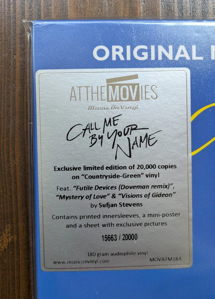 Various – Call Me By Your Name (Original Motion Picture Soundtrack) (VG/E) – 2xLP, US 2021 - Image 4