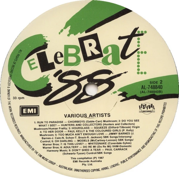 Various – Celebrate '88 (VG/VG+) – LP, AU 1987 - Image 4