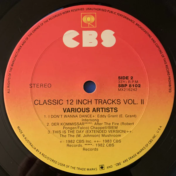 Various – Classic 12 Inch Tracks - Volume Two (VG+/VG+) – LP, AU 1982 - Image 4