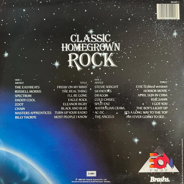 Various – Classic Homegrown Rock - EON FM (VG/VG+) – LP, AU 1988 - Image 2