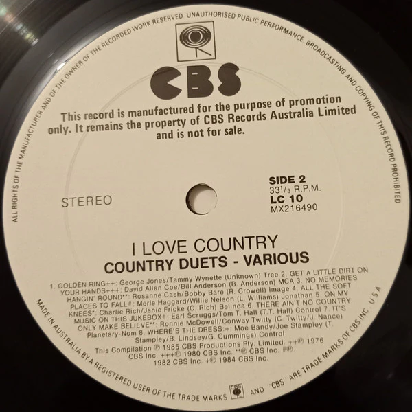 Various – Country Duets - I Love Country (E/E) – LP, AU 1986 - Image 4