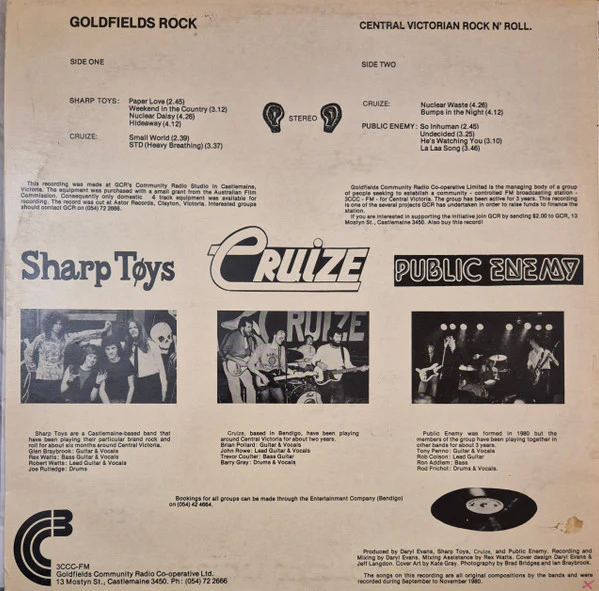Various – Goldfields Rock - Central Victorian Rock N' Roll. (VG+/VG+) – LP, AU 1980 - Image 2