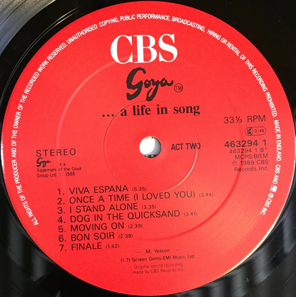 Placido Domingo, Various, Maury Yeston – Goya ...A Life In Song (VG+/VG+) – LP, UK 1988 - Image 8