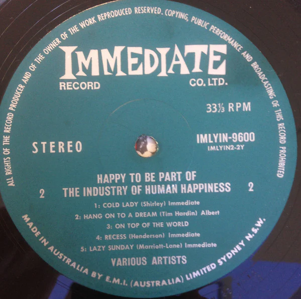 Various – Happy To Be Part Of The Industry Of Human Happiness (VG+/VG) – LP, AU 1969 - Image 4