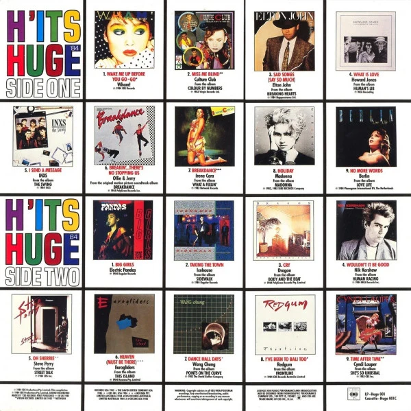 Various – H'its Huge '84 (VG/E) – LP, AU 1984 - Image 2