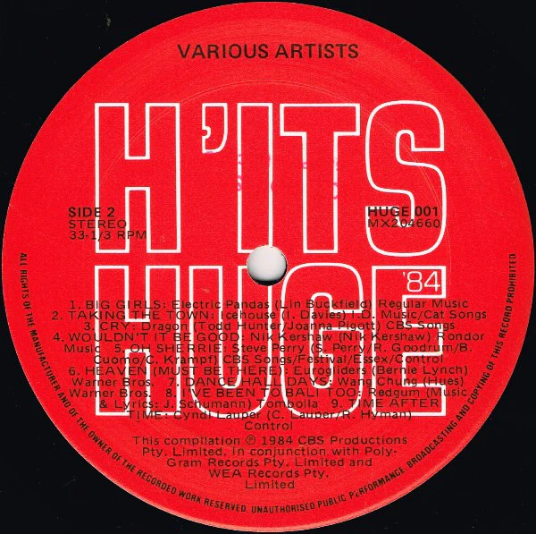 Various – H'its Huge '84 (VG/E) – LP, AU 1984 - Image 4