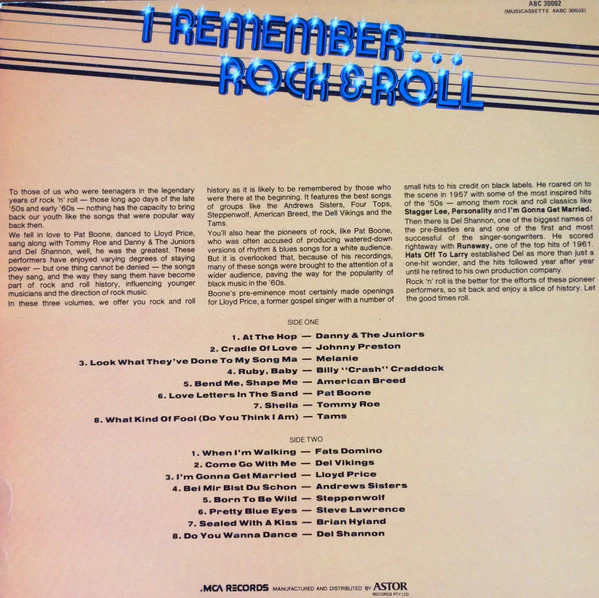 Various – I Remember Rock & Roll Volume Two (VG+/VG) – LP, AU - Image 2