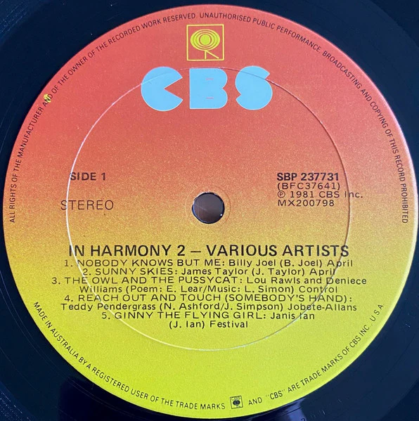 Various – In Harmony 2 (E/VG+) – LP, AU 1981 - Image 3