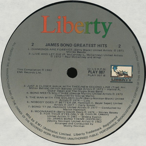 Various – James Bond Greatest Hits (VG/VG) – LP, AU 1982 - Image 4