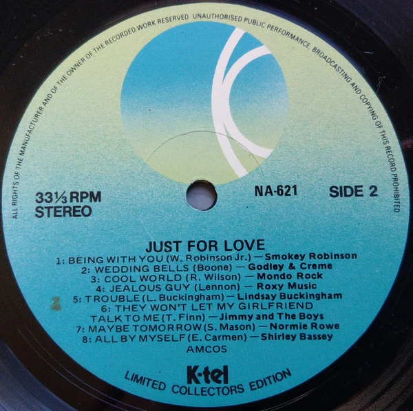 Various – Just For Love (VG+/VG+) – LP, AU 1983 - Image 4