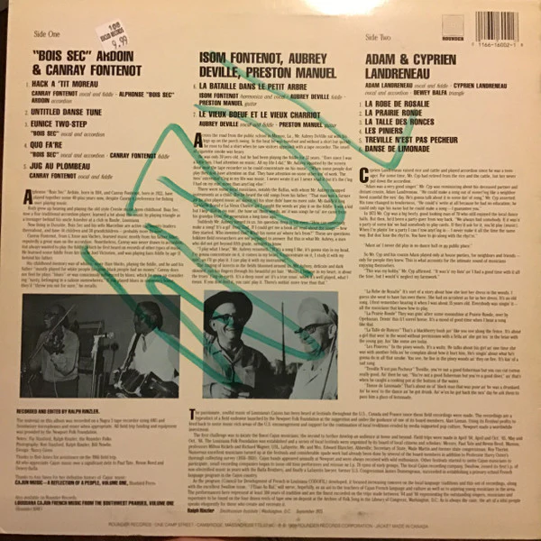 Various – Louisiana Cajun French Music From The Southwest Prairies Vol. 2 (VG+/VG+) – LP, US 1989 - Image 2