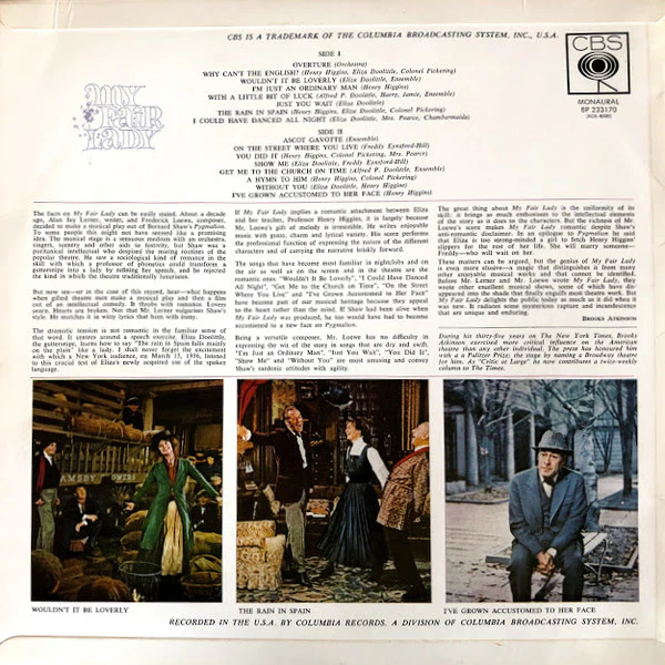 Various – My Fair Lady (VG+/VG+) – LP, AU 1964 - Image 2