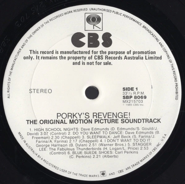Various – Porky's Revenge! (E/E) – LP, AU 1985 - Image 3