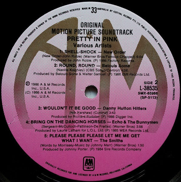 Various – Pretty In Pink (Original Motion Picture Soundtrack) (VG+/VG+) – LP, AU 1986 - Image 4