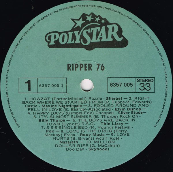 Various – Ripper '76 (VG+/VG+) – LP, AU 1976 - Image 3