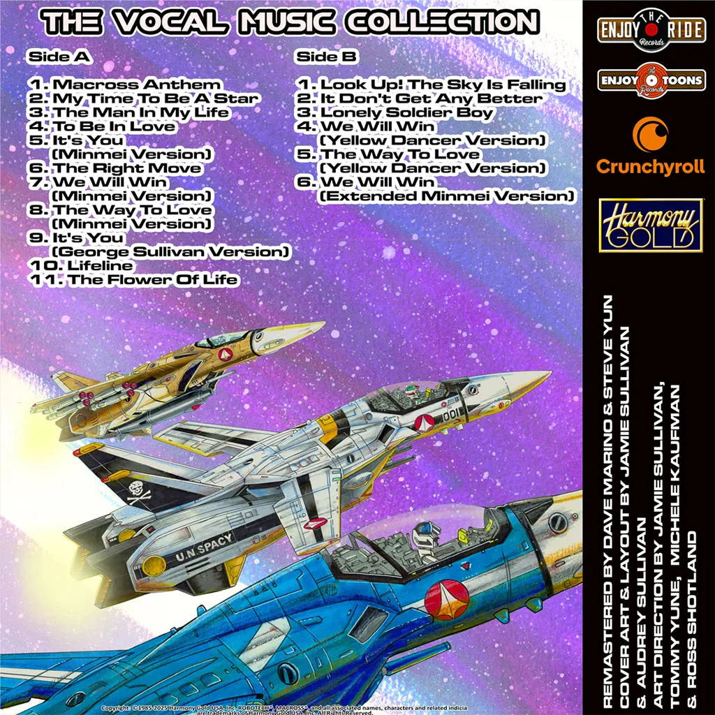 Various – Robotech - The Vocal Music Collection (Tri-Colour Striped Blue, White, Red Vinyl) - Image 2