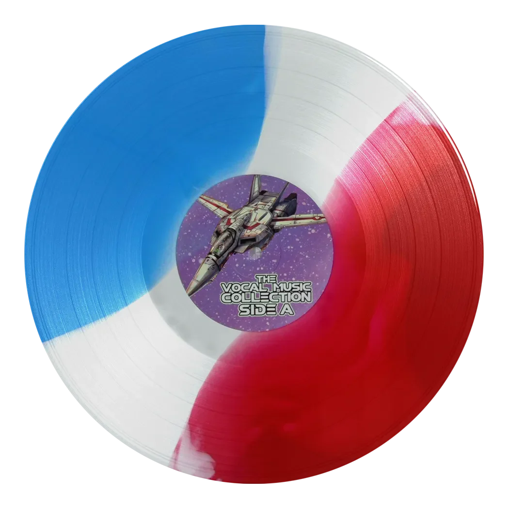 Various – Robotech - The Vocal Music Collection (Tri-Colour Striped Blue, White, Red Vinyl) - Image 4
