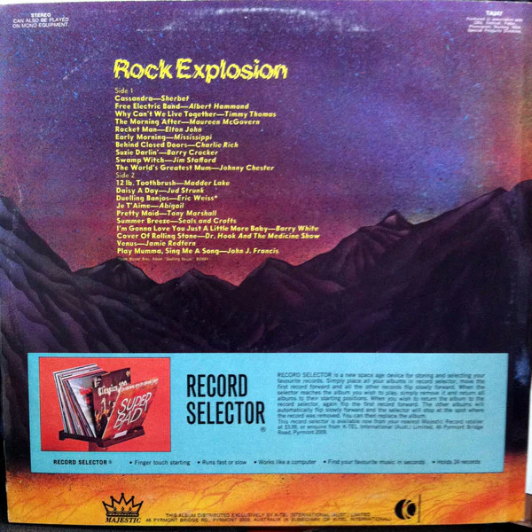Various – Rock Explosion (VG+/VG+) – LP, AU 1974 - Image 2