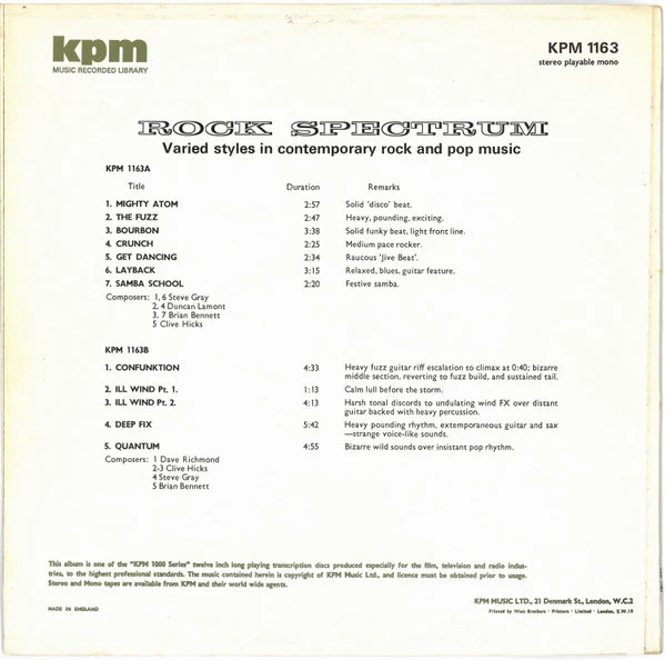 Various – Rock Spectrum (VG+/VG+) – LP, UK 1975 - Image 2
