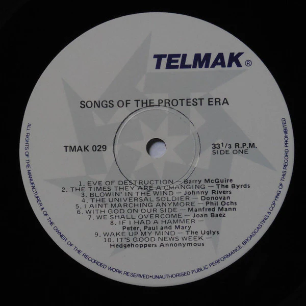 Various – Songs Of The Protest Era (VG+/VG+) – LP, AU 1981 - Image 5