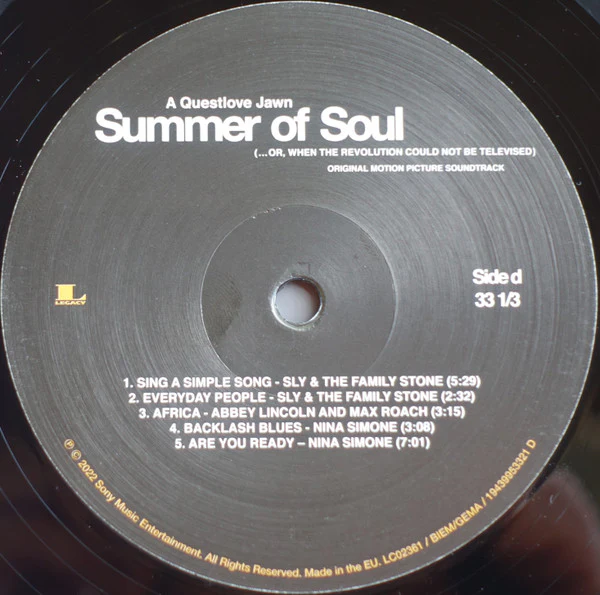 Various – Summer Of Soul (...Or, When The Revolution Could Not Be Televised) (Original Motion Picture Soundtrack) (VG+/VG+) – 2xLP, EU 2022 - Image 7
