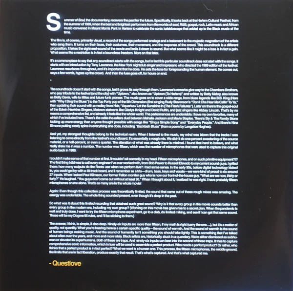 Various – Summer Of Soul (...Or, When The Revolution Could Not Be Televised) (Original Motion Picture Soundtrack) (VG+/VG+) – 2xLP, EU 2022 - Image 8