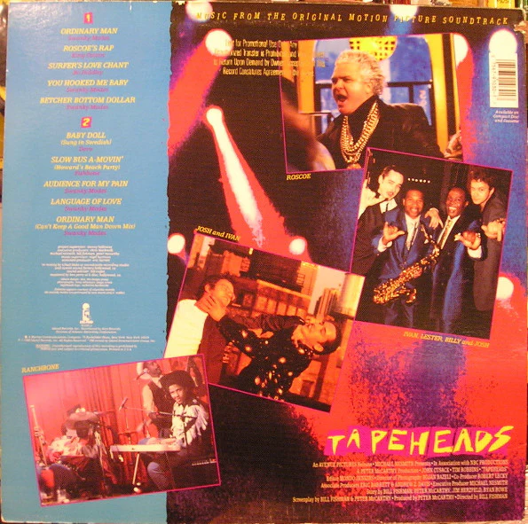Various – Tapeheads Presents Swanky Modes: Original Motion Picture Soundtrack (VG+/VG+) – LP, US 1988 - Image 2