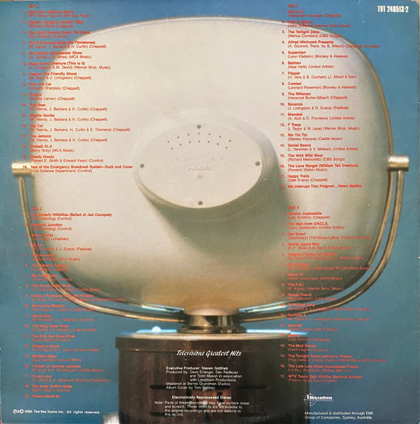 Various – Television's Greatest Hits (65 TV Themes! From The 50's And The 60's) (VG/VG+) – 2xLP, AU 1986 - Image 3