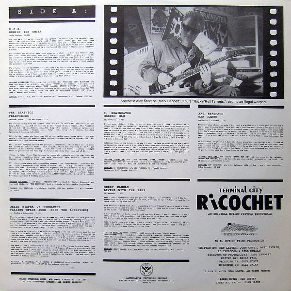 Various – Terminal City Ricochet - Original Motion Picture Soundtrack (VG/VG+) – LP, UK 1990 - Image 3