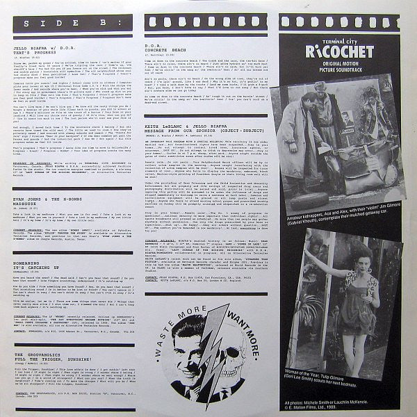 Various – Terminal City Ricochet - Original Motion Picture Soundtrack (VG/VG+) – LP, UK 1990 - Image 4