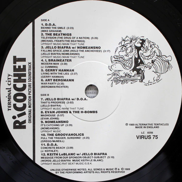 Various – Terminal City Ricochet - Original Motion Picture Soundtrack (VG/VG+) – LP, UK 1990 - Image 5