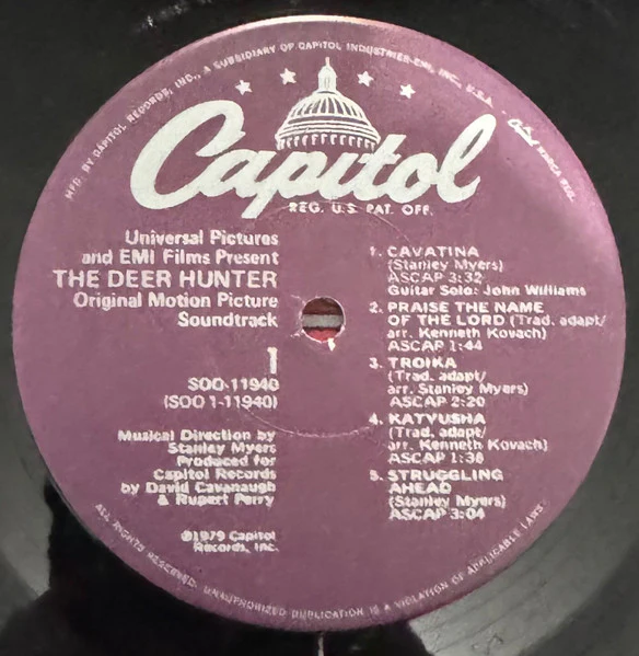 Various – The Deer Hunter (Original Motion Picture Soundtrack) (VG+/VG+) – LP, US 1979 - Image 3