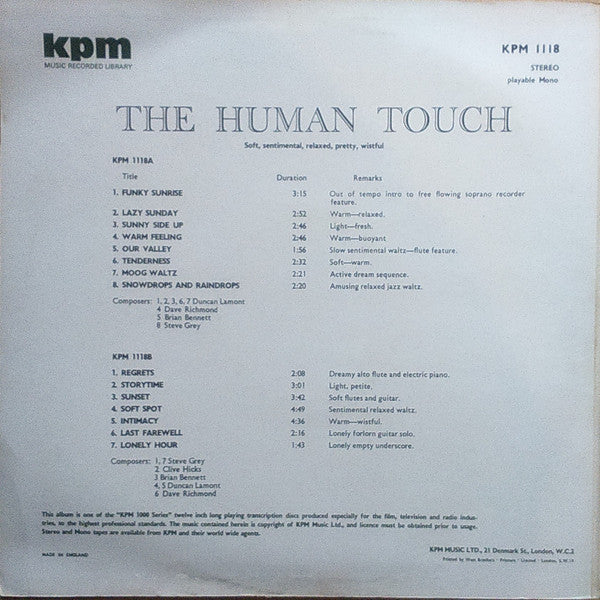 Various – The Human Touch (VG+/VG+) – LP, UK 1973 - Image 2