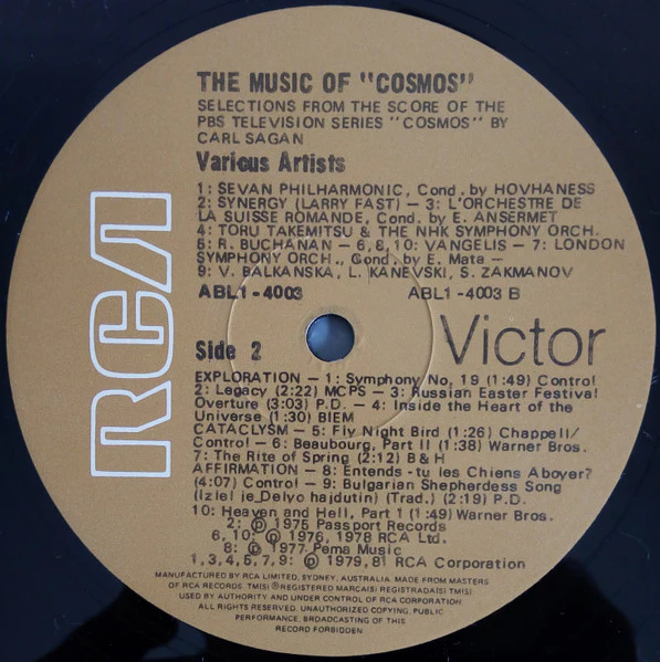 Various – The Music Of Cosmos (E/E) – LP, AU 1981 - Image 5