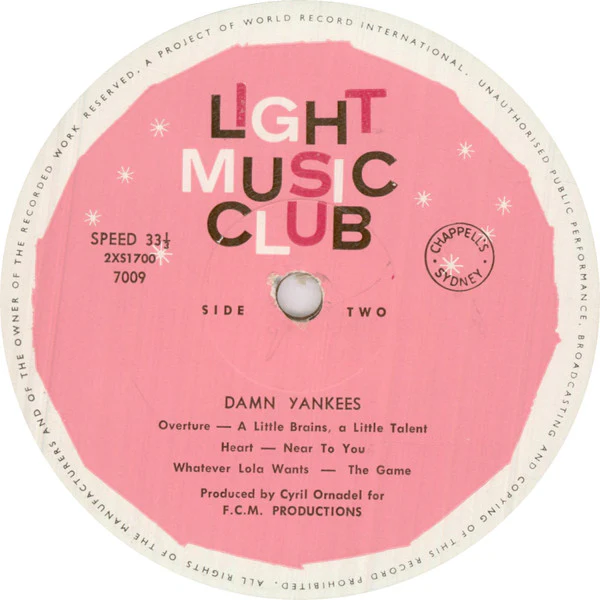 Various – The Pajama Game / Damn Yankees (VG/VG+) – LP, AU 1961 - Image 4