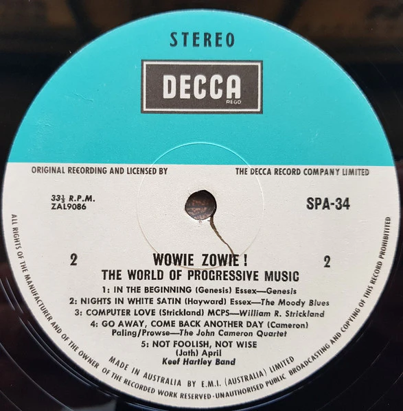 Various – The World Of Progressive Music: Wowie Zowie! (VG/VG+) – LP, AU - Image 4