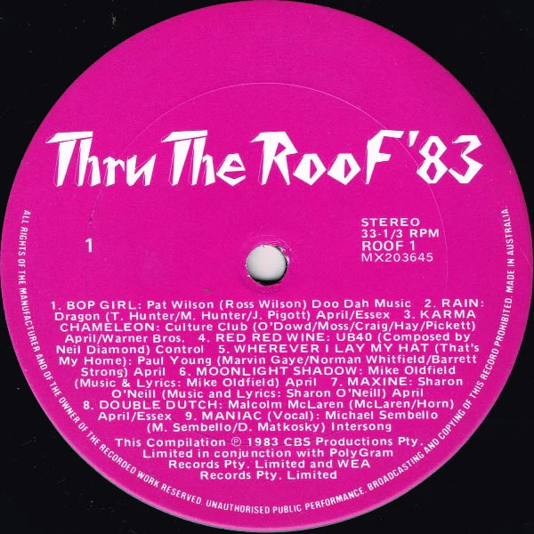 Various – Thru The Roof '83 (VG+/VG) – LP, AU 1983 - Image 3